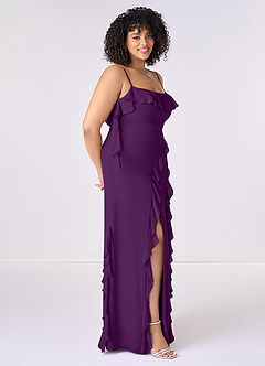 Barbie ♥ Azazie Bridesmaid Dresses Grape Sheath Bow Chiffon Dress image9
