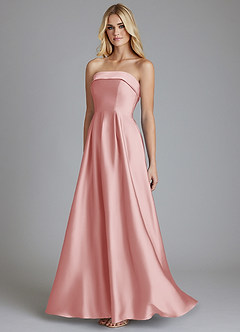 Azazie Lucienne Bridesmaid Dresses Powder Pink A-Line Strapless Stretch Satin Convertible Dress image3