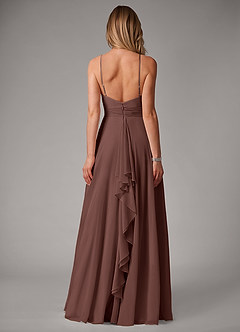 Azazie Amalia Bridesmaid Dresses Espresso A-Line Pleated Chiffon Dress image6