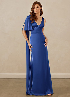Christian Siriano Bridal for Azazie 1011 Bridesmaid Dresses Royal Blue Mermaid Bow Stretch Satin Dress image5