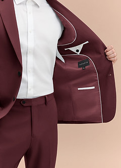 front James Cabernet Structured Stretch Suit Jacket