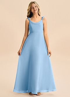 Azazie Elodie Junior Powder Blue A-Line Chiffon Dress image4