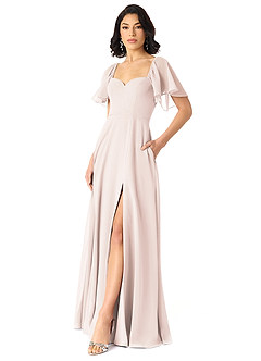 Azazie Chloe Bridesmaid Dresses Rose Petal A-Line Sweetheart Neckline Chiffon Dress image5
