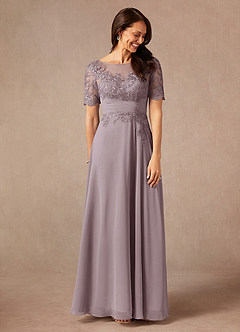 Azazie Raissa Abiti per la Madre della Sposa Abito A-Line in Chiffon Pizzo Dusk image7
