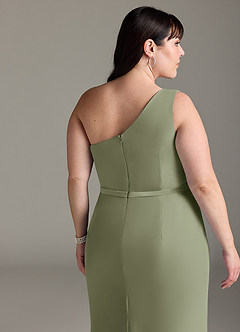 Azazie Liza Bridesmaid Dresses Pistachio Mermaid One Shoulder Chiffon Dress image11