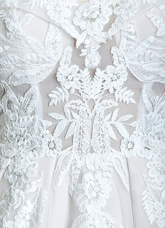 Azazie Becca Robes de mariée Robe Trapèze en Tulle Décolleté en cœur Blanc De Diamant image7