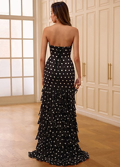 Rondae Noir Blanc Robe de bal sirène à pois image2