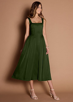 Eirlys Olive Green Midi Dress image3