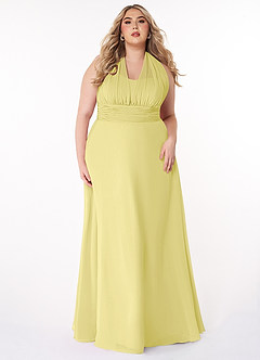 Azazie Fifi Bridesmaid Dresses Lemon Sorbet A-Line Strapless Chiffon Convertible Dress image12