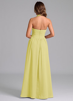 Azazie Darlyn 신부 들러리 드레스 A라인 주름진 쉬폰 바닥 길이 드레스 image2