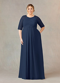 Azazie Barrymore Mother of the Bride Dresses A-Line Scoop lace Chiffon Floor-Length Dress image7