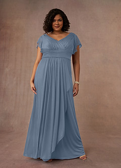 Azazie Reneya Mother of the Bride Dresses Twilight A-Line Pleated Mesh Dress image7