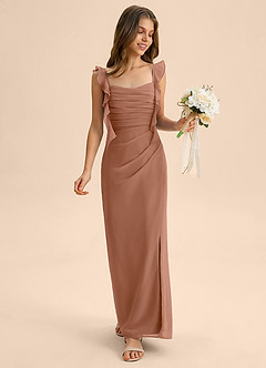 Azazie Jessamine Junior Bronzer Mermaid Sweetheart Neckline Chiffon Dress image3