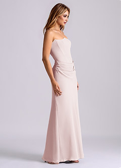 Azazie Debby Bridesmaid Dresses Blushing Pink Mermaid Strapless Chiffon Dress image5
