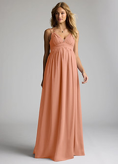 Azazie Emree Abiti da damigella d'onore premaman Abito A-Line Chiffon Floor-Length image1