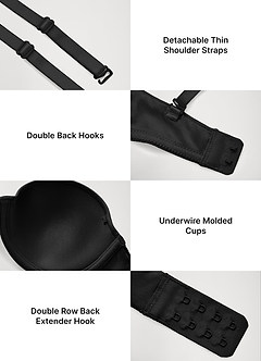 front Strapless Underwire Molded Cup Bra