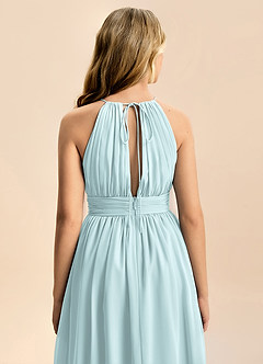 Azazie Noelle Junior Linia A Pofałdowany Szyfon Długość podłogi Młodsza druhna Sukienka image7