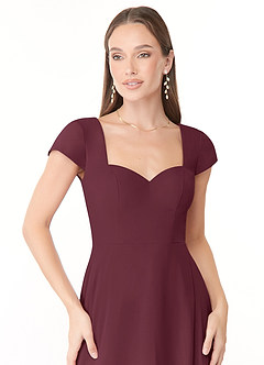 Azazie Hainsly Bridesmaid Dresses Cabernet A-Line Sweetheart Neckline Chiffon Dress image5