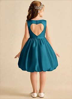 Azazie Nirvana Robe Demoiselle D'honneur Fillette Robe Princesse en Mat Satiné Rayé Bleu Encre image1