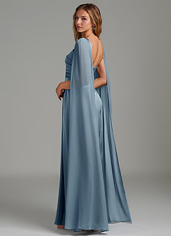 Azazie Niveah Bridesmaid Dresses Dusty Blue A-Line Strapless Stretch Satin Convertible Dress image6