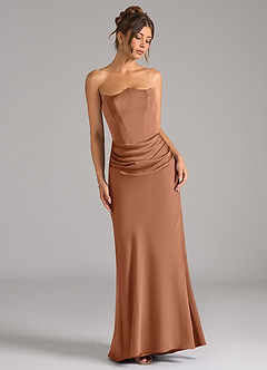 Azazie Debby Bridesmaid Dresses Bronzer Mermaid Strapless Stretch Satin Convertible Dress image3
