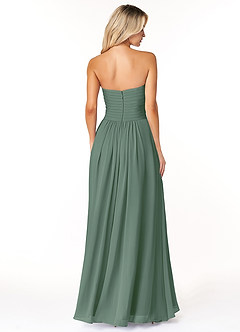 Azazie Yazmin Robes de demoiselle d'honneur Robe Trapèze Convertible en Mousseline de soie Encolure en Forme de Cœur Eucalyptus image2
