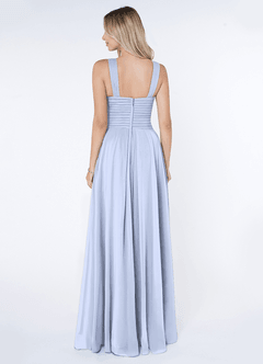 Azazie Kaleigh Bridesmaid Dresses Ice A-Line Pleated Chiffon Dress image2
