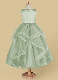 Azazie Sofia Flower Girl Dresses Dusty Sage A-Line Beaded Tulle Dress image6