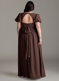 Azazie Madisynn Maternity Bridesmaid Dresses Bow Chiffon Floor-Length Dress image6