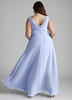 Azazie Karina Bridesmaid Dresses Ice A-Line Pleated Chiffon Dress image14