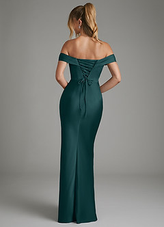 Azazie Hayden Bridesmaid Dresses Pine Mermaid Corset Stretch Satin Dress image2
