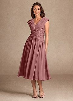 Azazie Hudson Mother of the Bride Dresses Desert Rose A-Line Lace Dress image3