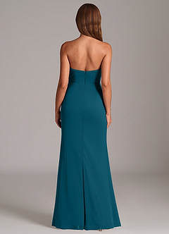 Azazie Katelyn Bridesmaid Dresses Ink Blue Sheath Strapless Mesh Convertible Dress image7