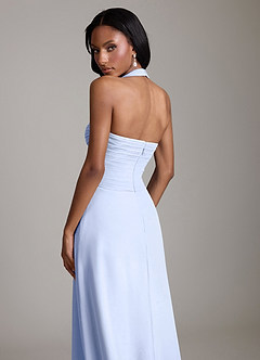 Azazie Clarisa Bridesmaid Dresses Ice A-Line Pleated Chiffon Dress image4