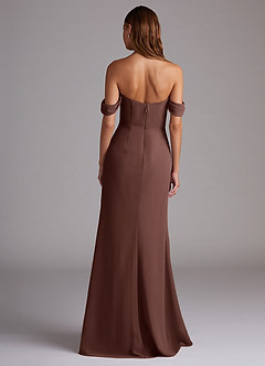 Azazie Saige Bridesmaid Dresses Espresso A-Line Off the Shoulder Chiffon Convertible Dress image7