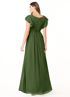 Azazie Daphne Modest Bridesmaid Dresses A-Line Ruffled Chiffon Floor-Length Dress image6