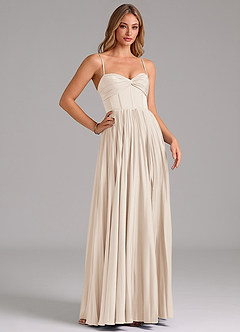 Azazie Tyla Bridesmaid Dresses White Alabaster A-Line Sweetheart Neckline Stretch Satin Dress image3