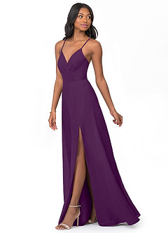 Azazie Everleigh Bridesmaid Dresses Grape A-Line Sweetheart Pleated Chiffon Dress image6