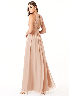 Azazie Luz Brautjungfernkleider A-Linie Spitze Chiffon Kleid Englisches Rosa image8