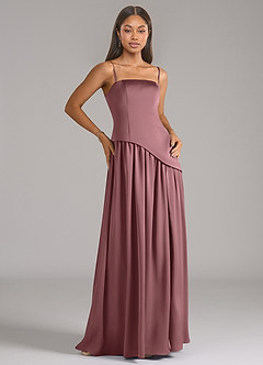 Azazie Adeline Bridesmaid Dresses Vintage Mauve A-Line Strapless Stretch Satin Convertible Dress image7