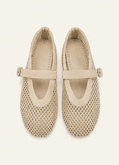 front Celeste Rhinestone Mesh Mary Jane Flats