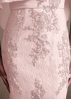 Azazie Amrita Mother of the Bride Dresses Blushing Pink Mermaid Lace Chiffon Dress image7