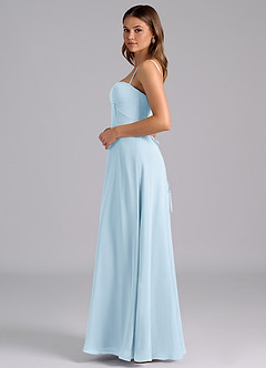 Azazie Valentine Bridesmaid Dresses Sky Blue A-Line Corset Chiffon Dress image4