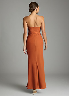 Azazie Saylor Vestidos de damas de honor Vestido de Canela de Gasa de Corte Sirena con Sin tirantes image11