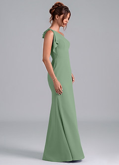 Azazie Rinna Bridesmaid Dresses Matcha Mermaid One Shoulder Chiffon Dress image5
