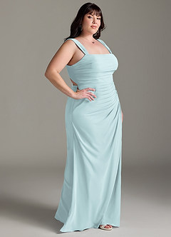 Azazie Jesaphine Bridesmaid Dresses Mist Sheath Bow Chiffon Dress image10