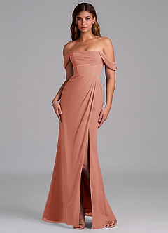 Azazie Johana Jurken voor bruidsmeisjes Converteerbaar Jurk van Chiffon met Zeemeermin Off the Shoulder Meer Gesneden image7