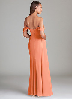 Azazie Amyra Bridesmaid Dresses Sunset Sheath Off the Shoulder Chiffon Convertible Dress image4