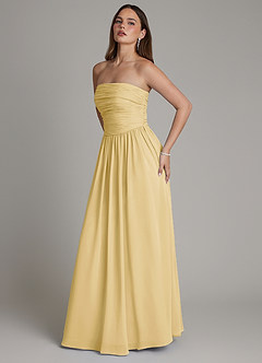 Azazie Andreina Bridesmaid Dresses Butter A-Line Pleated Chiffon Dress image4