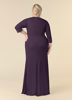 Azazie Rosena Mère de la mariée Robes Robe Fourreau en Maille Plissée Prune image8